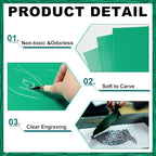 Yeaqee 8 Pcs 8 x 10 Inch Linoleum Block Rubber Carving Block Soft Linocut Blocks Large Linoleum Sheet Unmounted Lino Plates for Engraving Art Project Printmaking Artist Studio Supplies, Green