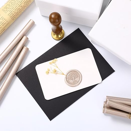 Nuanchu 15 Pcs Glue Gun Sealing Wax Sticks Retro Vintage Wax Sticks for Seal Stamp and Letter for Wedding Invitations Card Envelope Christmas Holiday Gift Ideas(Champagne)