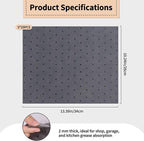 20 * 5 PCS Oil Absorbent Pads with Hanging Hooks - 10"x13" Reusable Liquid Spill Mats for Garage & Workshop - Super Absorbent Leak Control Pads (Grey, Boxed)