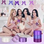 1 Inch Purple Satin Ribbons for Crafts, 6 Rolls Single-Faced Purple Assorted Ribbons for Gift Wrapping Flower Bouquet Wedding Invitations Bridal Shower Hair Bows Garland Party Decor