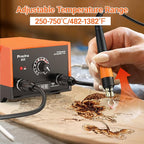 Preciva 935 Dual Handle Wood Burning Kit - Professional Pyrography Tool with 20 Wire Nibs & Pen Holder | Adjustable Temp 482~1382℉ | for Wood Burning, Leather Craft, Art Designs