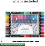 Incraftables 36 Color Dual Tip Calligraphy Pen Set – Artist Brush Pens & Fine Tip Markers for Writing, Journaling, Coloring, and Calligraphy