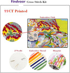 Hopeart Stamped Cross Stitch Kits for Beginner Embroidery Kits for Beginners Adults DIY 11CT Cross Stitch Patterns Needlepoint Kits Crossstitching Kits-Couple Bird 18x18 inch