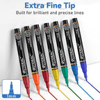 GOTIDEAL Chalk Markers,Fine Tip Liquid Chalk Markers for Blackboard Chalkboard Calendar Glass Neon Pens, Washable Window markers Paint and Drawing for Car, Auto, Bistro,Mirror Wet Erase 30 Colors