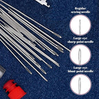 31PCS Sewing Tool Set, 2026 New Big Eye Steel Sewing Needles Kit, Stainless Steel Needles for Hand Sewing Kit, Portable DIY Hand Made Craft Set for Handcraft Lovers (31 Pcs)