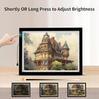 A4 LED Light Box for Tracing, elice Artist Drawing Lightbox Light Table Light Pad Light Copy Board, Up to 8000 Lux Super Bright Lightpad for Cricut Weeding Vinyl, Diamond Painting, Sketching (Black)