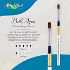 Silver Brush Limited 2802ST-8 BelleAqua Short Handle Bright Travel Brush with Soft Red Sable Synthetic Bristles, Professional Artist Watercolor Brush, Also for Acrylic, Gouache, Inks, & Dyes, Size 8