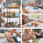 6Pcs Flower Candle Silicone Mold 3D Flower Resin Candle Molds for Candle Making with Wicks DIY Soap Wax Resin Craft Mould Home Art Decoration Box Packaging