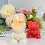 Large Rose Bear Silicone Mold - 3D Teddy Bear Candle Making Molds, Cute Epoxy Resin Molds for DIY Handmade Soaps,Mother's Day Gifts, Valentine Gifts, Birthday Gifts, Home Decor Crafts