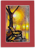 Poster Palooza 8.5x11 Mat Bevel Cut for 7x9 Photos - Acid Free Deep Red Precut Matboard - For Pictures, Photos, Framing - 4-ply Thickness