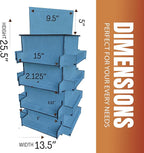 TORCHED DISPLAYS 4-Sided Rotating Display Stand - Craft Shows, Trade Shows, Markets - Small & Medium-Sized Items like Stickers, Postcards, Coasters, Note Pads, Napkins, Easy to Assemble (Blue)