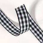 Buffalo Check Ribbon Black and White Gingham Ribbon 25 Yards for Crafts (3/8", Black)