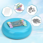 Oukitoymer Magnetic Pin Cushion with 100pcs Butterfly Head Straight Pins, Bobby Pin Holder for Sewing, Magnet Needle Cushion, Paper Clip Collector, Secure Pin Storager, Sewing & Quilting Accessories