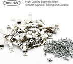 Small Sawtooth Picture Hangers 100 Pack Steel Sawtooth Hangers with Screws for Hanging Canvas Photos Frame Clock Paintings Artwork (Silver)