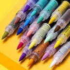 Guangna Acrylic Paint Markers,48 Colors with Direct-Liquid Ink Control System, Professional-Grade Paint Pen for Rock Painting, Canvas, Glass, Plastic, Fabric & Creative Crafts