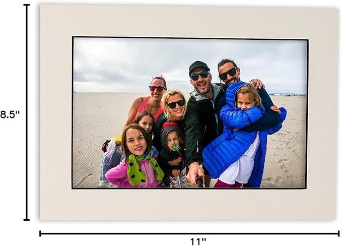 Pack of 25 Acid Free 8.5x11 Mats Bevel Cut for 7x9 Photos - White with Black Core Precut Matboards With Backing Boards and Clear Photo Mat Bags For Pictures, Photos, Framing - 4-ply Thickness
