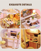 DIY Miniature House Kit, Mini House Kit for Beginners, Mayberry Street Miniatures, Model Building Craft Diorama Kit, Ideal Gifts for Birthday, Christmas(Sweet Time)