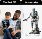 Mechanical Robot Model Set for Adults, Multi-Jointed Movement with Ice Blue Accents, Mechanical Programming with Display Stand, Favorite Gift for Adults Teens Age 13+（692 PCS(Robot)