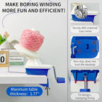 SPEENSUN Yarn Ball Winder, Crochet Yarn Winder, Efficient Yarn Cake Maker Make 3.5oz Yarn Cakes, Easy to Use and Install Crochet Yarn Roller with Lower Noise, The Helper for Knitting Enthusiast