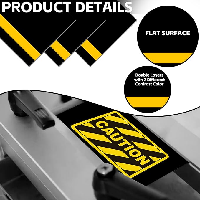 5PCS Laser Engraving Double Color ABS Plastic Sheet,Two-Tone Laserable Engraving Plastic Sheets for Name Badge,Office Label,Laser Artistic Product,Size 11.73" x 11.73",Black/Yellow