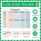 1 Pack 60 Sheets Mexican Train Score Pads Colorful Chicken Foot Dominoes Game Scorepad Adult Mexican Train Score Sheet Scoreboard Paper Record Clearly for Family Game (6.7 x 5 Inches)