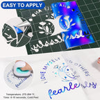 VINYL FROG Holographic HTV Vinyl Roll 12" x5ft Blue Metallic Heat Transfer Vinyl Iron on Vinyl Easy to Cut & Weed DIY Heat Press Design for T-Shirts