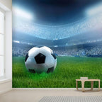 wall26 Close Up of a Football Ball on a Full Stadium Removable Wall Mural | Self-Adhesive Large Wallpaper - 120x192 inches