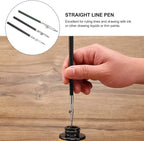 Gatuida 3pcs Adjustable Straight Line Pen, Art Ruling Pen for Masking Fluid, Fine Lines Drawing Tool, Black (Size L, M, S, 1pc Each)