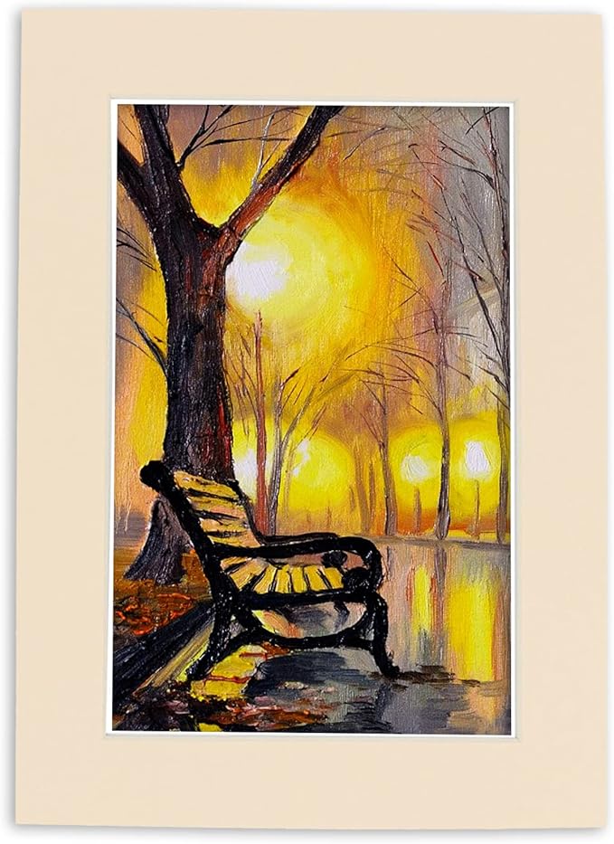 8.5x11 Mat Bevel Cut for 7x9 Photos - Acid Free Cream Precut Matboard with Backing Board and Crystal Clear, Self Seal Photo Mat Bag - for Pictures, Photos, Framing - 4-ply Thickness