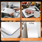 Saliva 3pcs Titanium Cutting Board for Kitchen, Titanium Cutting Boards Set of 3, Non Toxic Double Sided Food Grade, Dishwasher Safe, No Blunt Knife, Chopping Boards with Handle for Meat & Vegetable