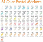 Caliart Pastel Markers, 61 Colors Dual Tip Art Markers Sketch Pens Permanent Alcohol Based, with Case for Adult Artist Halloween Drawing Sketching