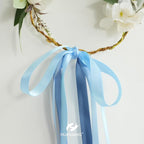 HUIHUANG Satin Ribbon 1/2 inch X 50 Yards Continuous, Smoke Blue Double-Faced Satin Ribbon for Gift Wrapping, Bows, DIY Crafts, Flower Bouquet, Bridal Shower Wedding Decor