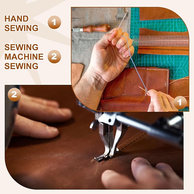 PATIKIL 284 Yard Flat Waxed Thread 150D 1mm Leather Sewing Cord for Repairing Shoes Bags Wallets Jewelry Making DIY Leather Craft, Army Green
