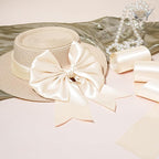 LaRibbons Nude Satin Ribbon 3 Inch 10 Yards Double Faced Luxury Nude Silk Ribbon for Gift Wrapping Flower Bouquets Bow Christmas Wedding Party Decoration