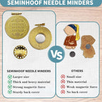 Magnetic Needle Minder Magnet Embroidery Accessories and Supplies Embroidery Needle Holder Cross Stitch Holder Needlework Supplies (Cardinal) (Gold)