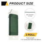 MECCANIXITY 114 Yards/345 Feet Metal Floral Wire 21 Gauge Green Flexible Paddle Thin Floral Wires for Craft, Christmas Wreath, Flower Arrangement, Wedding, Total 3 Roll