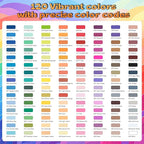 Overseas Acrylic Paint Markers 120 Colors, Brush Tip Paint Pens with Automatic Ink Control System, Quick Drying Liquid Ink Acrylic Marker for Rock, Wood, Canvas, Glass, Fabric, Metal, Plastic, Rubber