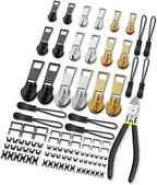 Zipper Repair Kit, Upgraded Zipper Replacement Slider Kit (99 PCS), Include Zipper Pull Replacement, Instant Zippers Plier, Easy Install, Zippers Fix Kit for Jacket Backpack Luggage (3 Sizes #3, 5, 8)