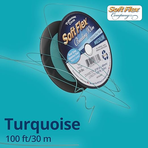 Soft Flex 49 Strand Beading Wire - Medium 0.19 Diameter - 100 Feet Nylon Design Wire