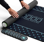 Newverest Poker Table Top 70" x 35", Texas Hold'em Poker Mat for Home Game Nights Up to 10 Players, Casino| Poker Topper Cloth for Tables in Zipper Storage Bag with 8 Coasters in Poker Gift-Ready Box