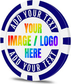 50 Custom Poker Chips, Personalized with Your own Logo, Photo or Text - 11.5g Casino Chips for Poker Gram, Tournaments, Business Card, Token