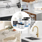 GLAINTE White Marble Countertop Paint Kit - Epoxy Countertop Refinishing Kit for Kitchen Bathroom Cover 35-38 Sq.Ft