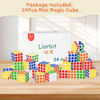 24 Pack Mini Puzzle Cubes Party Favors for Kids, 3x3 Mini Magic Cube Puzzle Prize Set for Kids School Rewards, 1.18inch Bulk Small Toys for Party, Birthday, Christmas Stocking