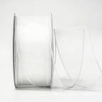 CT CRAFT LLC Sheer Organza Wired Ribbon 2.5" x 50Yards White for Wedding Chair Bow Flora Bouquet Gift Wrapping Christmas Tree Home Decor Wreath