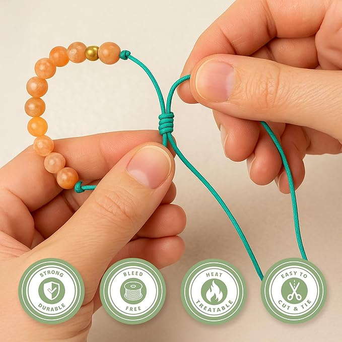 Mandala Crafts 2mm 109 Yards Sky Blue Cotton Waxed Cord for Jewelry Making Bracelet Cord Waxed String - Beading String Thread Jewelry Cords for Necklaces String