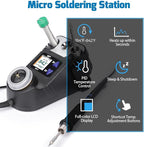 WEP 982-V Micro Soldering kit with 5 C210 Soldering Iron Tips, Temperature Control, Sleep Mode, Auto Shutdown and LCD Display