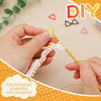 Jmuiiu Triangle Metal Stitch Markers, 50Pcs Metal Colorful Crochet Stitch Markers for Knitting Crocheting Clothing Tag Diy Craft Project with Storage Box