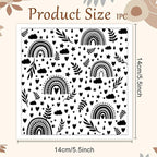 CHGCRAFT Rainbow Polymer Clay Texture Sheets Bohemian Plant Pattern Silicone Texture Stamp Clouds Love Clay Texture Mat Modeling Pattern Pad Sheets for Jewelry and Earrings Tools, 5.5x5.5 inch