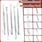 Piriuuo Wax Carving Tools Set, Stainless Steel Clay Sculpting Tools Double-Ended Pottery Carving Tools Wax Modeling Tools Dental Carvers Tools Wax Accessories Modeling Sculpting and Shaping(5 Style)