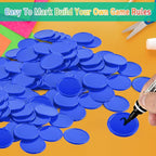 Coopay 600 Pieces Plastic Poker Chips Learning Counters Disks Bingo Chip Counting Discs Markers for Math Practice and Poker Card Game Tokens, Teaching Rewards, 38 mm/ 1.5 Inches (Blue)